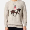 Beiger Herrenpullover Heron mit Moritz Polo-Stickerei