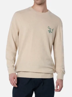Beiger Herrenpullover Heron mit Abwesenheitsstickerei