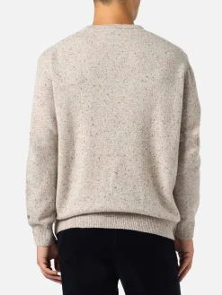 Beiger Herrenpullover Heron mit Moritz Polo-Stickerei