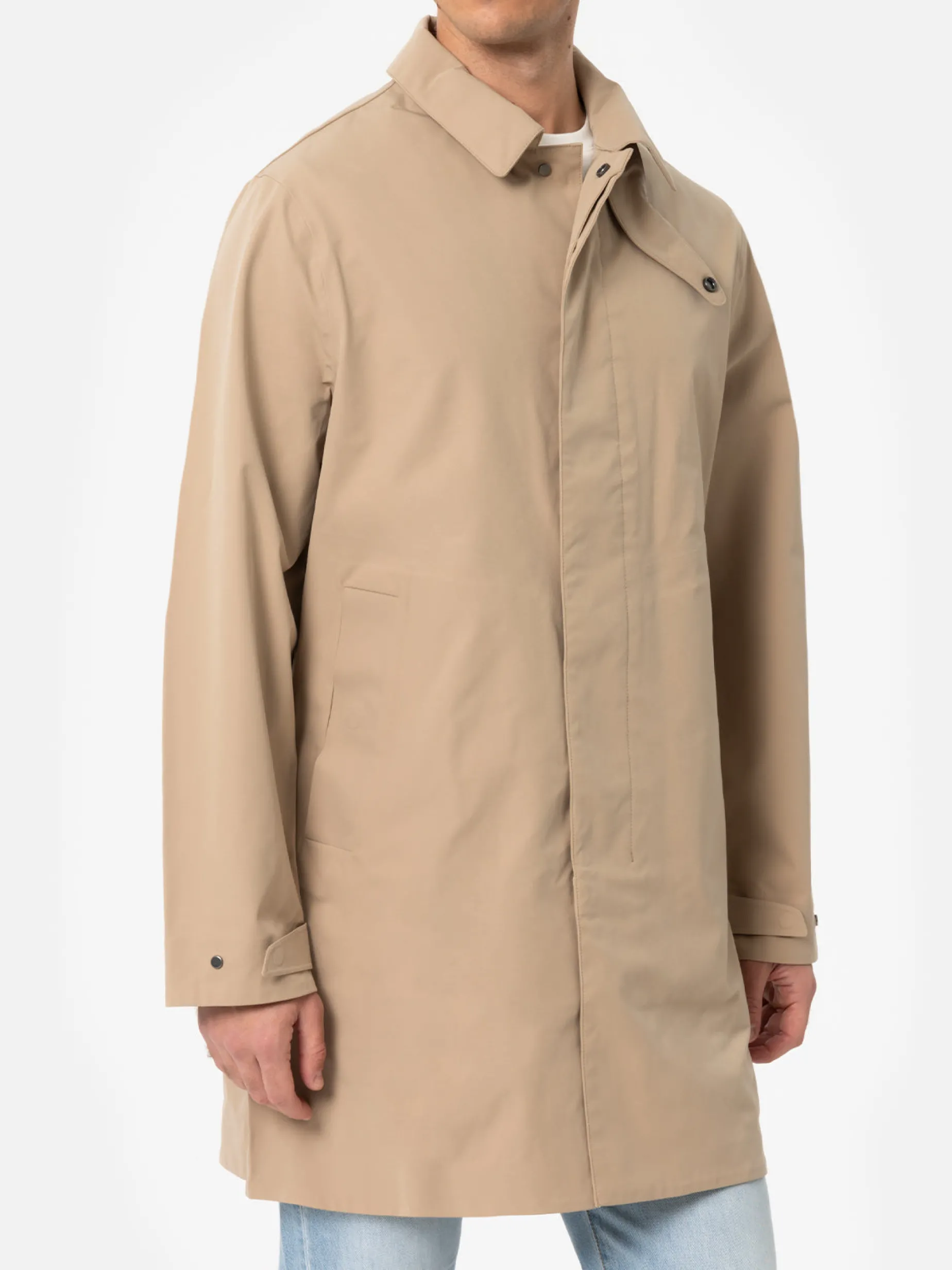 Beiger Trenchcoat Elbert aus Stretchgewebe mit Paspel