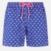 Bequeme Herren-Badeshorts aus leichtem Stoff mit Krabbenaufdruck