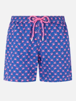 Bequeme Herren-Badeshorts aus leichtem Stoff mit Krabbenaufdruck