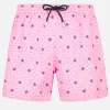 Bequeme Herren-Badeshorts aus leichtem Stoff mit Seestern-Print