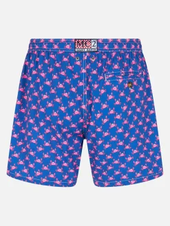 Bequeme Herren-Badeshorts aus leichtem Stoff mit Krabbenaufdruck