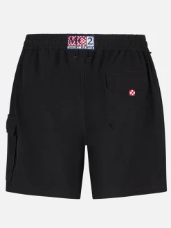 Bequeme und elastische Herren-Badeshorts in Schwarz