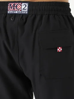 Bequeme und elastische Herren-Badeshorts in Schwarz