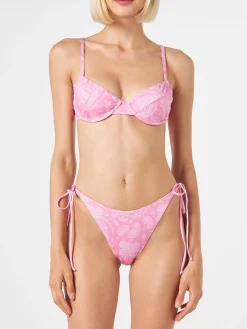 Bügel-Bralette-Bikini für Damen mit Paisley-Print