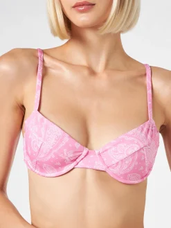 Bügel-Bralette-Bikini für Damen mit Paisley-Print