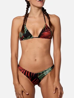 Bikini mit tropischem Blätter-Jumbo-Print und frecher Badehose