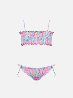 Bikini Tilly mit gesmokten Spitzenstickereien und Blumenprint für Mädchen