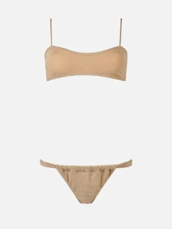 Bikini-Badeanzug mit U-Ausschnitt aus Lurex für Damen Laryn Noelle
