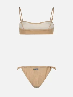 Bikini-Badeanzug mit U-Ausschnitt aus Lurex für Damen Laryn Noelle