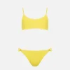Blassgelber Crinkle-Bralette-Bikini für Mädchen von Jaiden