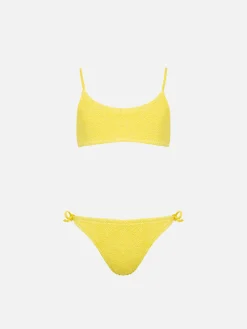 Blassgelber Crinkle-Bralette-Bikini für Mädchen von Jaiden