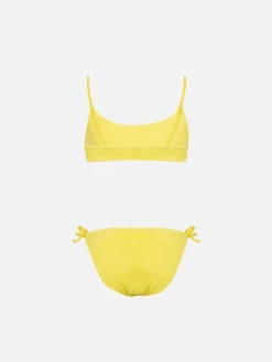 Blassgelber Crinkle-Bralette-Bikini für Mädchen von Jaiden