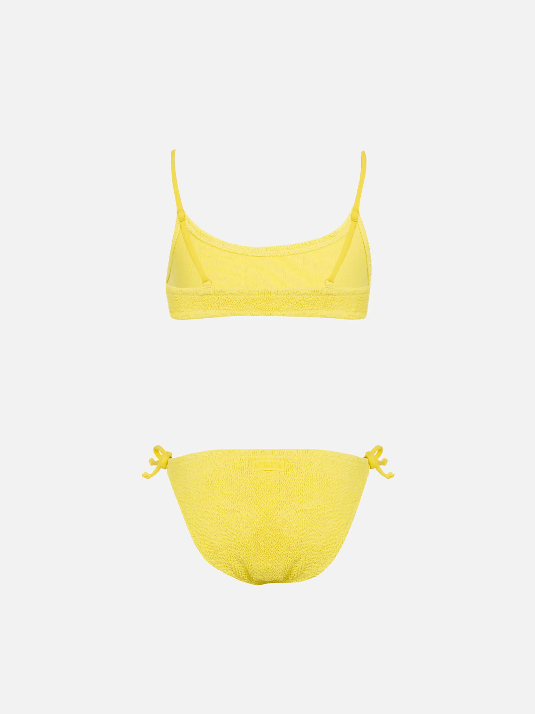 Blassgelber Crinkle-Bralette-Bikini für Mädchen von Jaiden