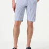 Blau gestreifte Bermudashorts