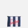 Blau gestreifte Scuba-Pochette Aline