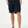 Blaue Cargo-Shorts aus Baumwolle