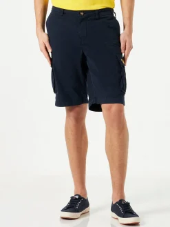 Blaue Cargo-Shorts aus Baumwolle