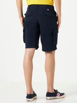 Blaue Cargo-Shorts aus Baumwolle