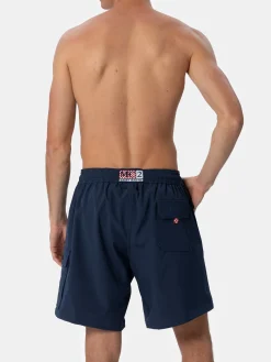 Blaue Comfort-Badeshorts für Herren