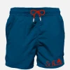 Blaue Herren-Badeshorts mit Tasche
