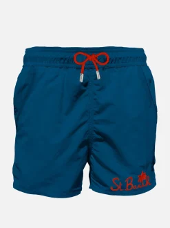 Blaue Herren-Badeshorts mit Tasche