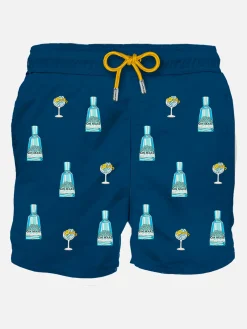 Blaue klassische Badeshorts für Herren mit Gin Mare-Aufdruck | GIN MARE SPECIAL EDITION