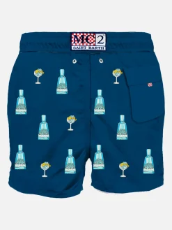 Blaue klassische Badeshorts für Herren mit Gin Mare-Aufdruck | GIN MARE SPECIAL EDITION