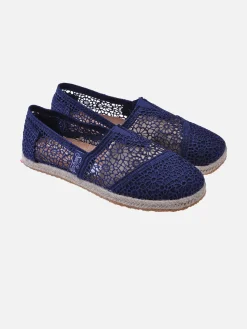 Blaue Makramee-Espadrillas