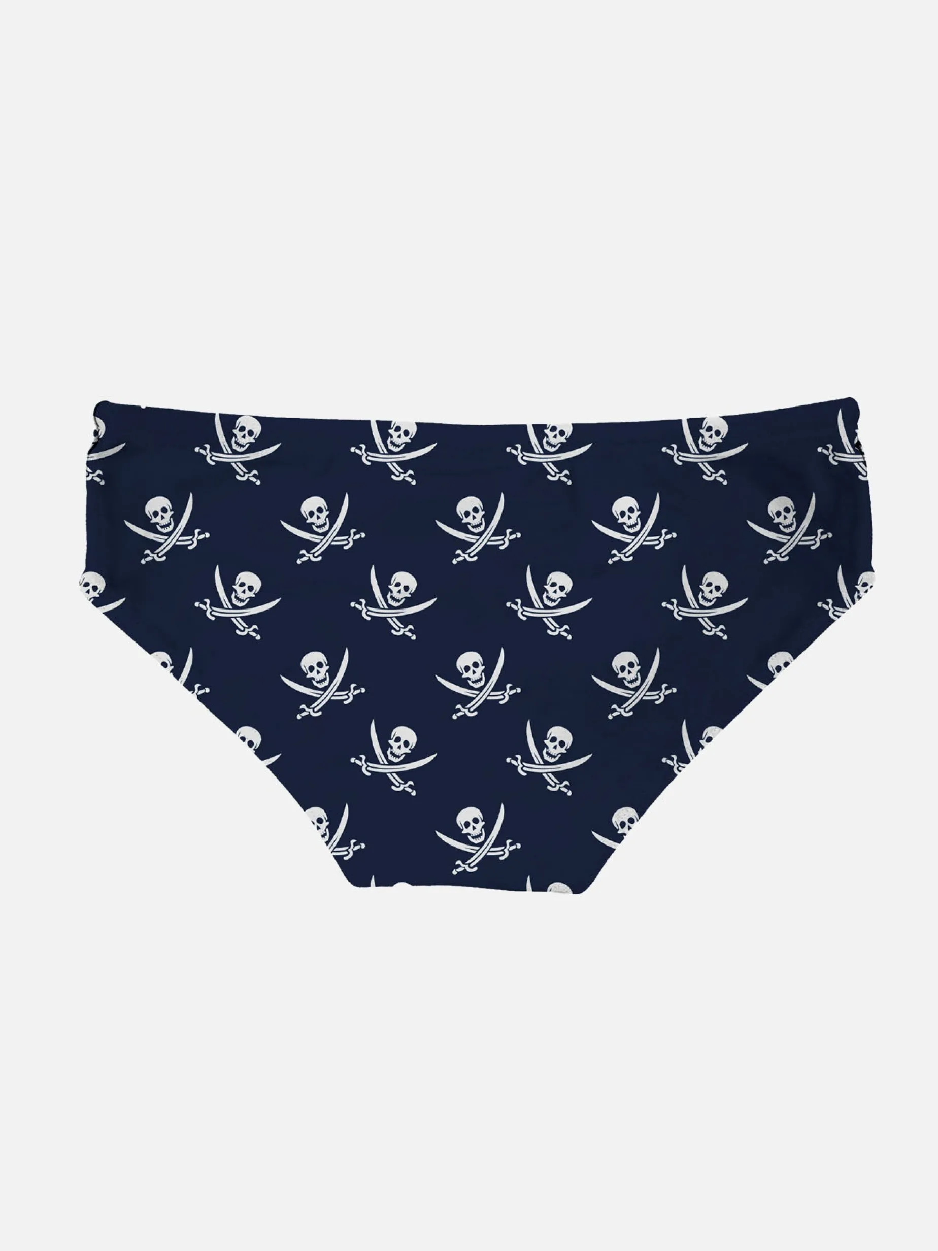 Blaue Marine-Badehose für Jungen mit Piraten-Mikrodruck