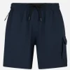 Blaue, marineblaue Herren-Badeshorts aus Komfort und Stretch