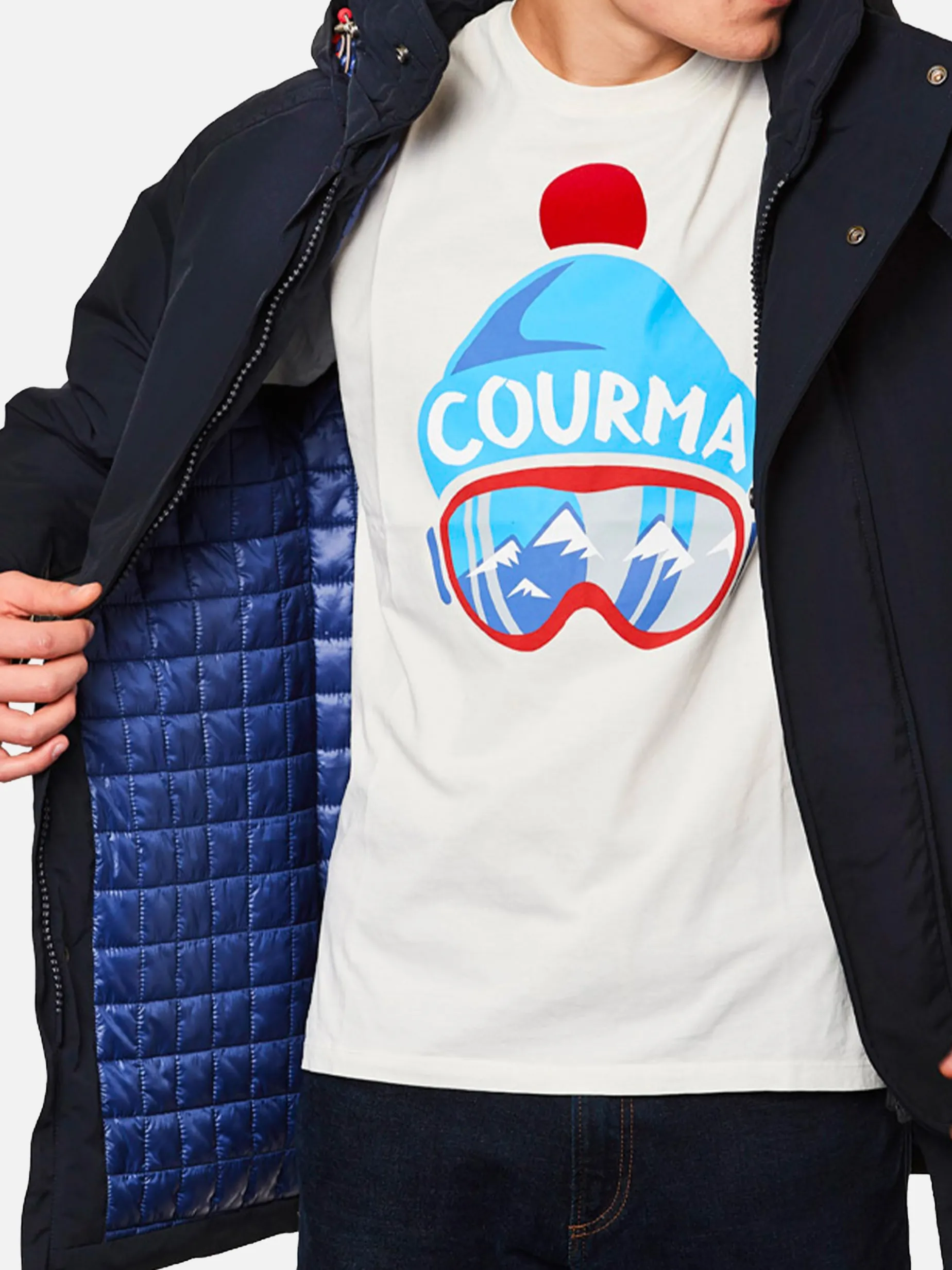 Blaue, marineblaue Kapuzen-Windjacke für Herren