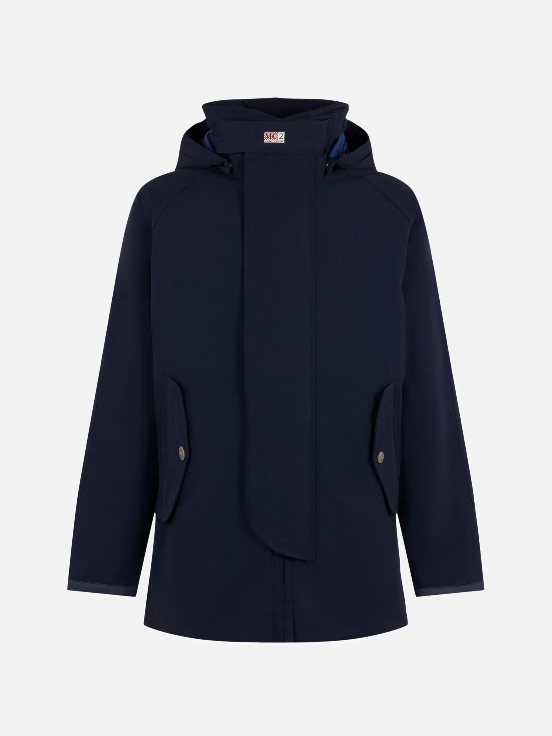 Blaue, marineblaue Kapuzen-Windjacke für Herren