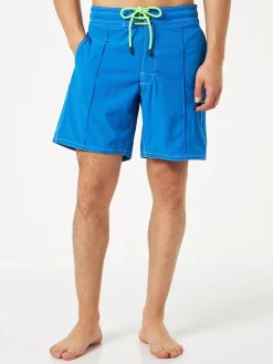 Blaue Surf-Badeshorts für Herren mit Komfort und Stretch