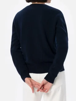 Blauer Damenpullover New Queen mit Non me lo merito-Aufdruck