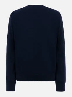 Blauer Damenpullover New Queen mit Non me lo merito-Aufdruck