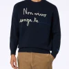 Blauer Herrenpullover Heron mit Stickerei „Non vivo senza tequila“