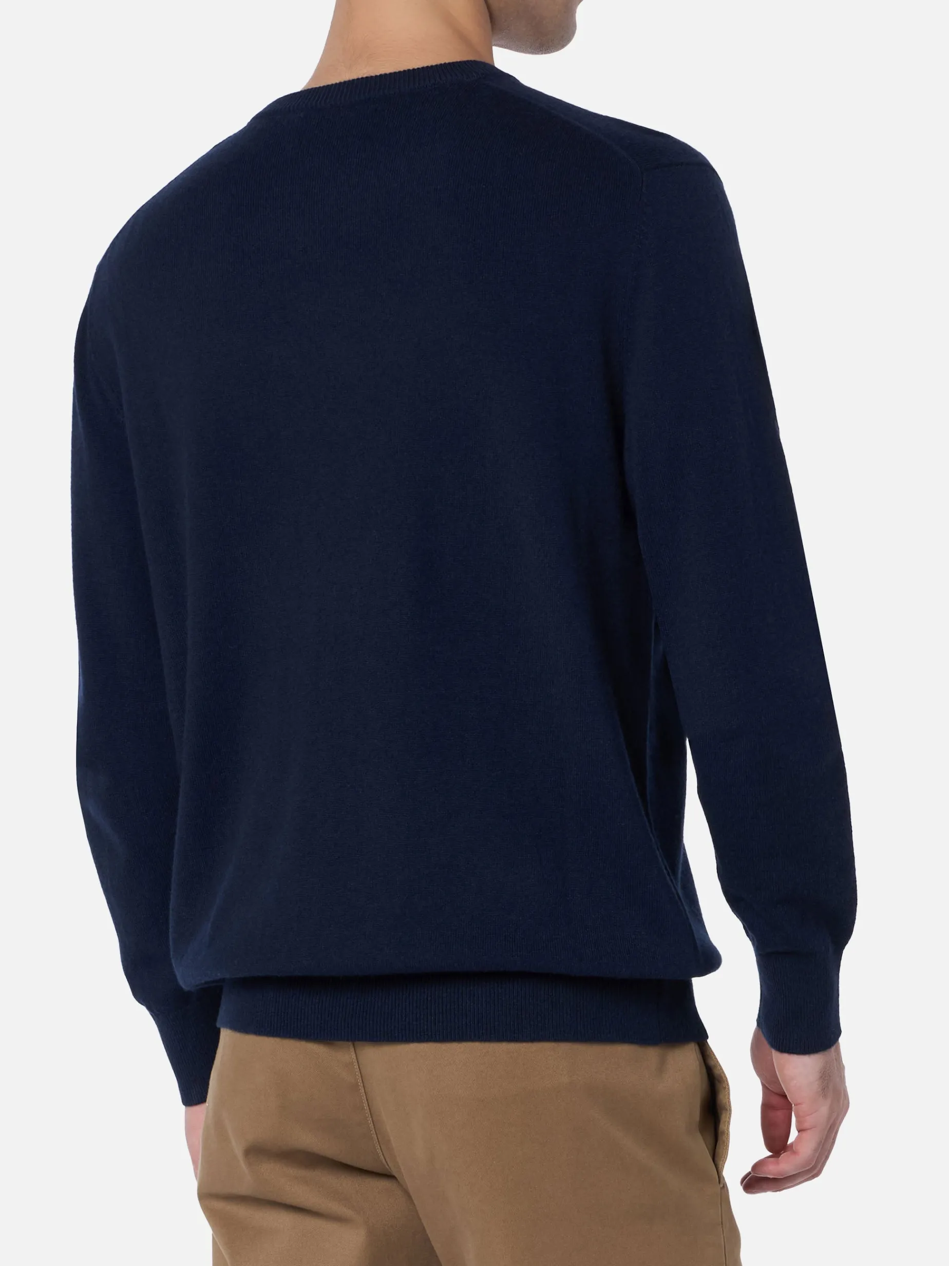 Blauer Herrenpullover Heron mit Gin Tonic Champ-Stickerei