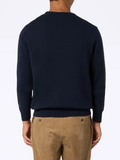 Blauer Herrenpullover Heron mit Stickerei „Non vivo senza tequila“