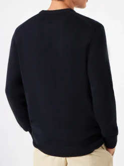 Blauer Herrenpullover in Marineblau mit Aufdruck „I hate Mountains Smurf“ | ©PEYO SONDERAUSGABE