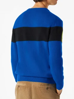 Blauer Herrenpullover mit Courma-Schriftzug