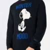 Blauer Herrenpullover Winter Mood Snoopy-Aufdruck | SNOOPY – PEANUTS™ SONDEREDITION