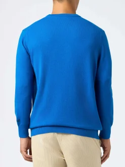 Blauer Herren-Skipullover Heron mit Grappino vs Bombardino-Stickerei