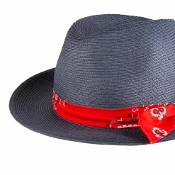 Blauer Jeans-Papierhut mit Bandeau-Bandana-Print