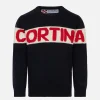 Blauer Jungenpullover Cortina mit roter Grafik