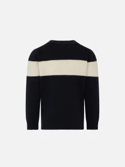 Blauer Jungenpullover Cortina mit roter Grafik