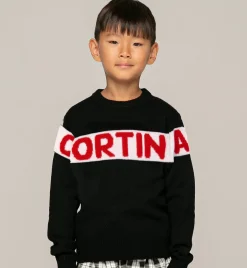 Blauer Jungenpullover Cortina mit roter Grafik