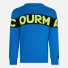 Blauer Jungenpullover mit Courma-Schriftzug